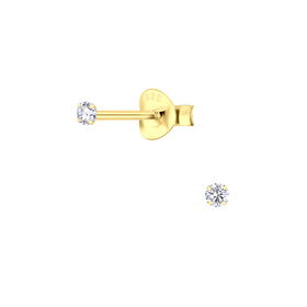 2mm Zirkonia Ohrringe 925 Silber