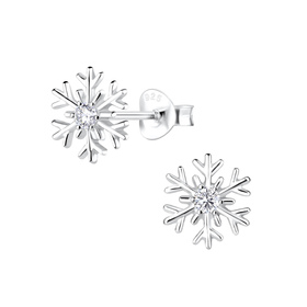 Schneeflocken Ohrringe 925 Silber