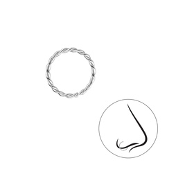 10mm Gedrehter Nasenring 925 Silber