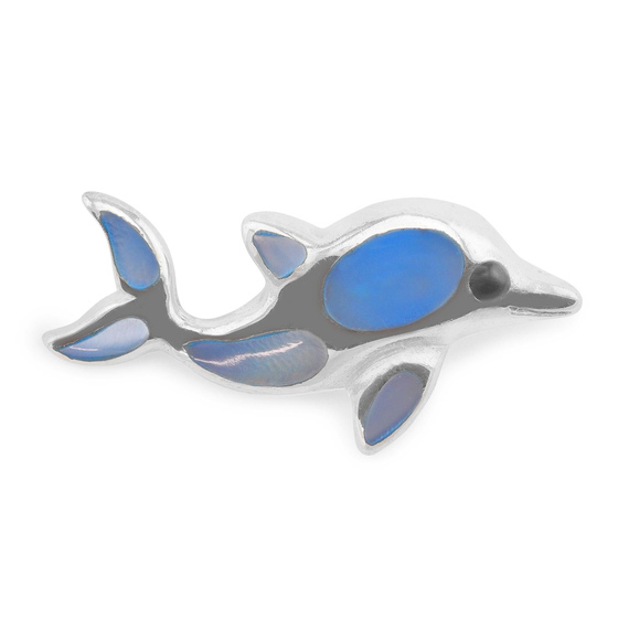 Auf dem Bild zu sehen ist ein Damen Anhnger mit einem Delfin aus 925 Sterling Silver echt Silber mit Perlmutt