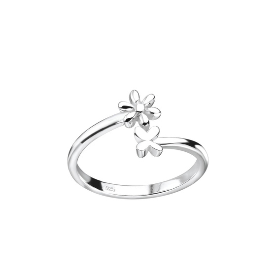 Blumen Zehenring 925 Silber