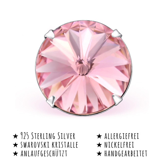 Das Bild mit Beschreibung zeigt Damen Ohrringe Swarovski Kristall Ohrstecker aus 925 Sterling Silver echt Silber