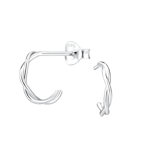 Halbcreolen Ohrringe 925 Silber