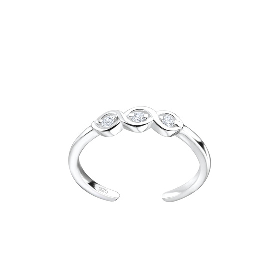 Zirkonia Zehenring 925 Silber