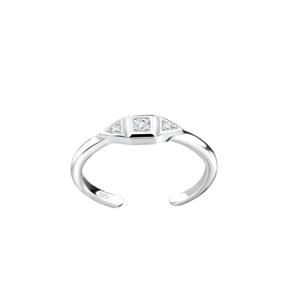 Geometrischer Zehenring 925 Silber
