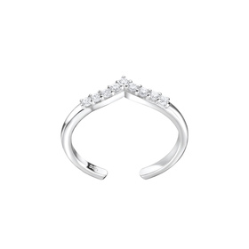 Chevron Zehenring 925 Silber