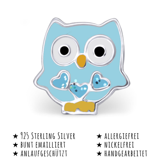Ohrstecker Eulen 925 Silber Kinder niedliche Ohrringe Mädchen Sterling Echt - 2