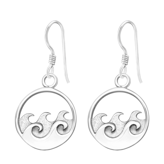 Auf dem Bild zu sehen sind Damen Ohrringe Surfer Wellen Ohrhnger aus 925 Sterling Silver echt Silber