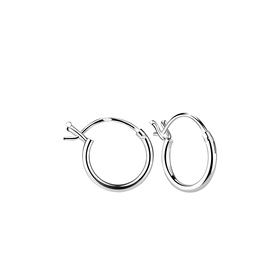 10mm French Lock Creolen 925 Silber