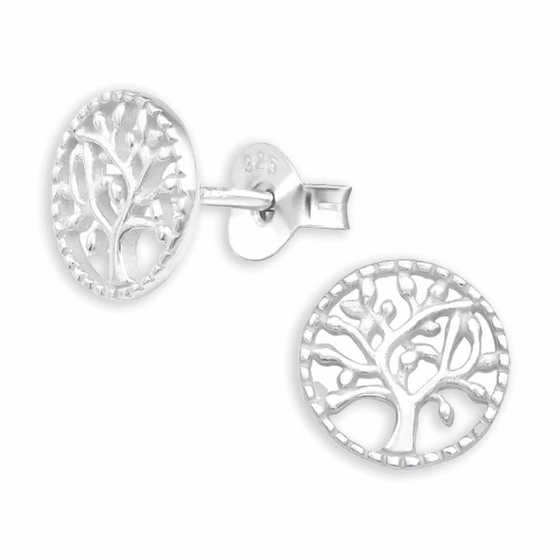 Lebensbaum Ohrstecker aus 925 Sterling Silber | Eleganz trifft auf Symbolkraft