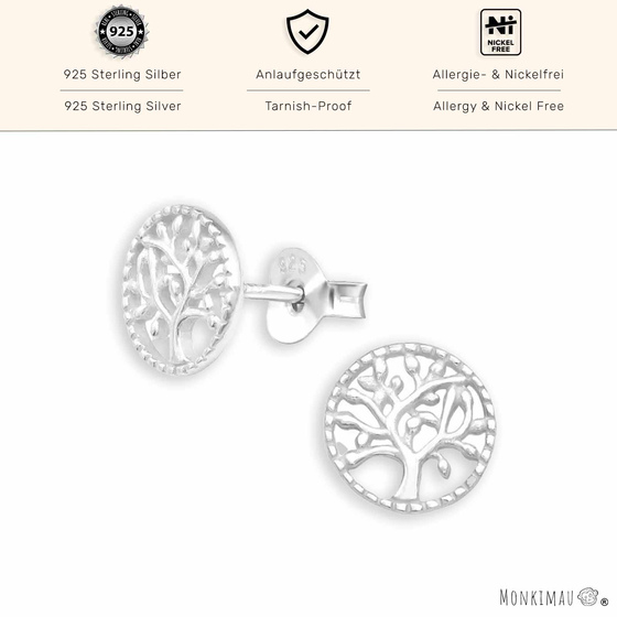 Lebensbaum Ohrstecker aus 925 Sterling Silber | Eleganz trifft auf Symbolkraft