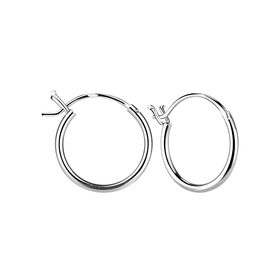14mm French Lock Creolen 925 Silber
