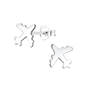 Flugzeug Ohrringe 925 Silber