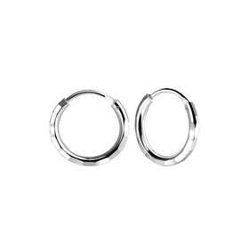 12mm Diamond Cut Creolen 925 Silber