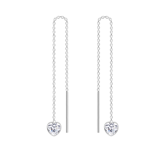 4mm Herz Zirconia Ohrringe 925 Silber