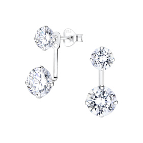 Doppel-Ring Halb Creolen 925 Silber