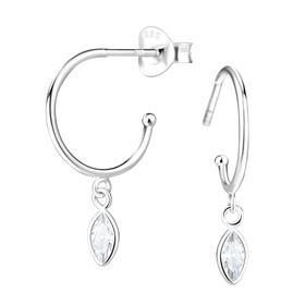 3x6mm Marquise Zirkonia Ohrringe 925 Silber