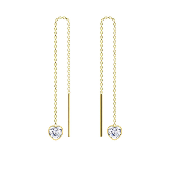 4mm Herz Zirconia Ohrringe 925 Silber