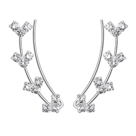 Zirconia Ohrklemmen 925 Silber