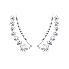 Bogen Zirkonia Ohrklemmen 925 Silber