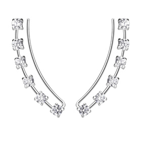 Bogen Zirkonia Ohrklemmen 925 Silber