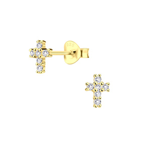 Kreuz Zirkonia Ohrringe 925 Silber