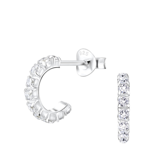 Halbcreolen Ohrringe 925 Silber