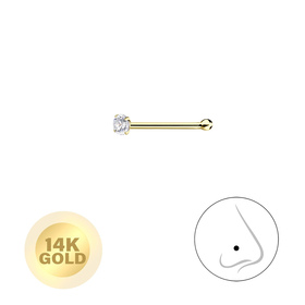 1,5mm Zirkonia Nasenstecker 14K Gold