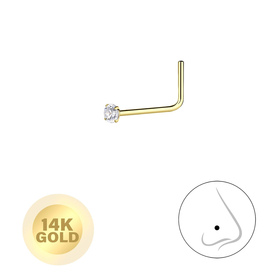 1,5mm Zirkonia Nasenstecker 14K Gold
