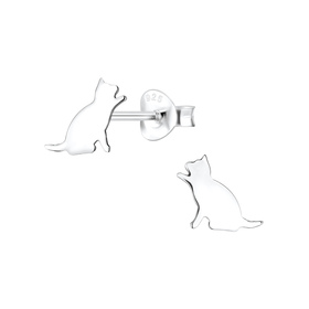 Katzen Ohrringe 925 Silber