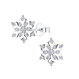 Schneeflocken Ohrringe 925 Silber
