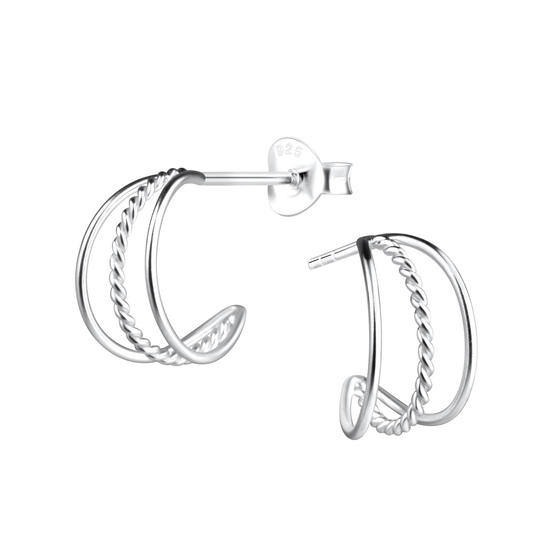 Halbcreolen Ohrringe 925 Silber