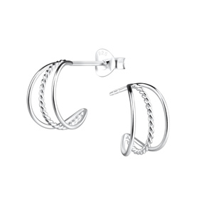 Halbcreolen Ohrringe 925 Silber