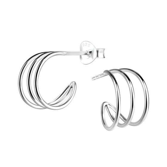 Halbcreolen Ohrringe 925 Silber