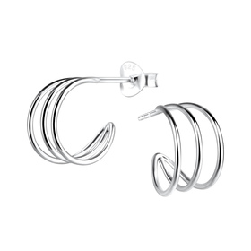 Halbcreolen Ohrringe 925 Silber