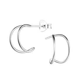 Halbcreolen Ohrringe 925 Silber