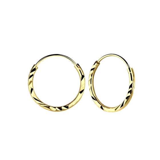14mm Diamond Cut Creolen 925 Silber