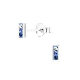 Stab Kristall Ohrringe 925 Silber