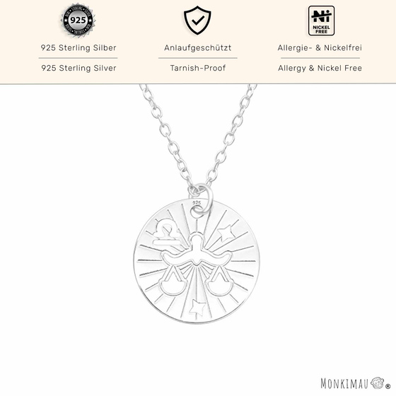 Exquisite Silberne Waage Halskette | Dein Sternzeichen in Perfektion