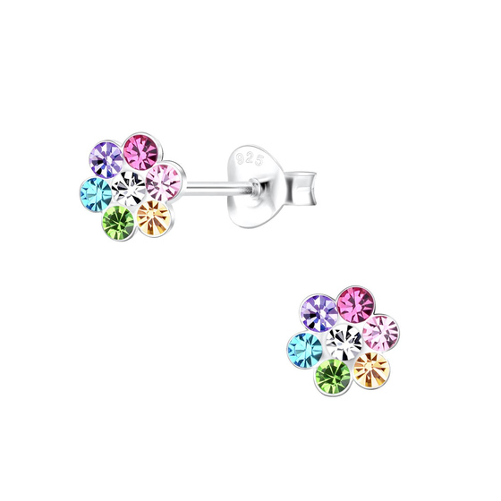 Blumen Ohrringe 925 Silber