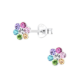 Blumen Ohrringe 925 Silber