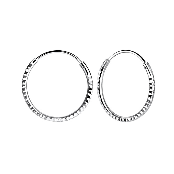 16mm Diamond Cut Creolen 925 Silber