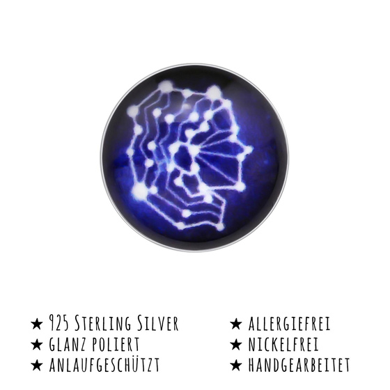 Das Bild mit Beschreibung zeigt Kinder Ohrringe Jungfrau Sternzeichen Ohrstecker aus 925 Sterling Silver echt Silber