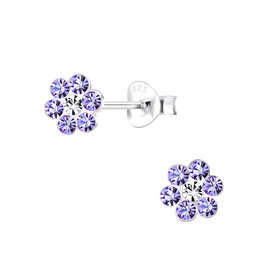 Blumen Ohrringe 925 Silber