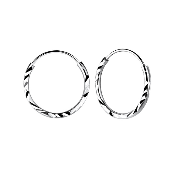 16mm Diamond Cut Creolen 925 Silber