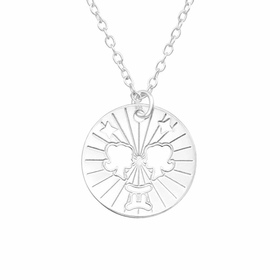 Elegante Zwillinge-Sternzeichen Halskette in 925 Sterling...