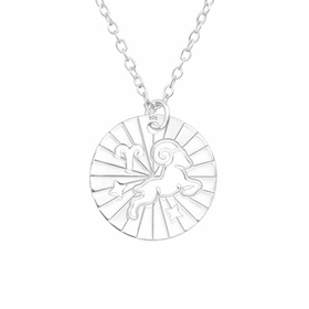 Elegante Silber Halskette mit Widder-Sternzeichen 925...