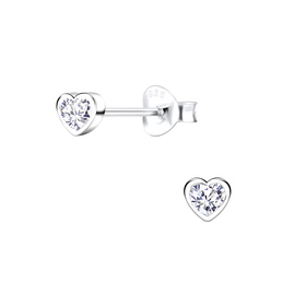 Herz Zirkonia Ohrringe 925 Silber