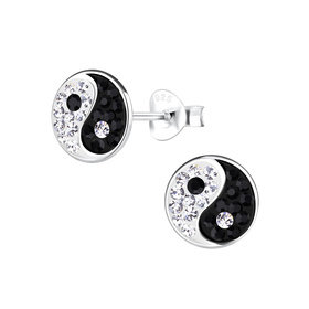 Yin Yang Ohrringe 925 Silber
