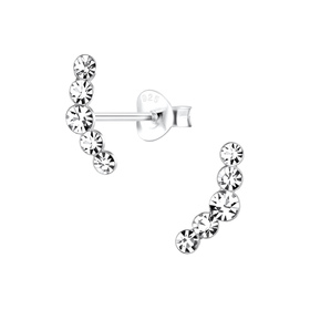 Gebogene Kristall Ohrringe 925 Silber